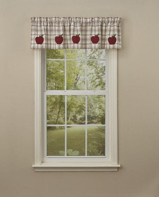 Apple Orchard Applique Lined Window Valance Park designs - The Fox Decor