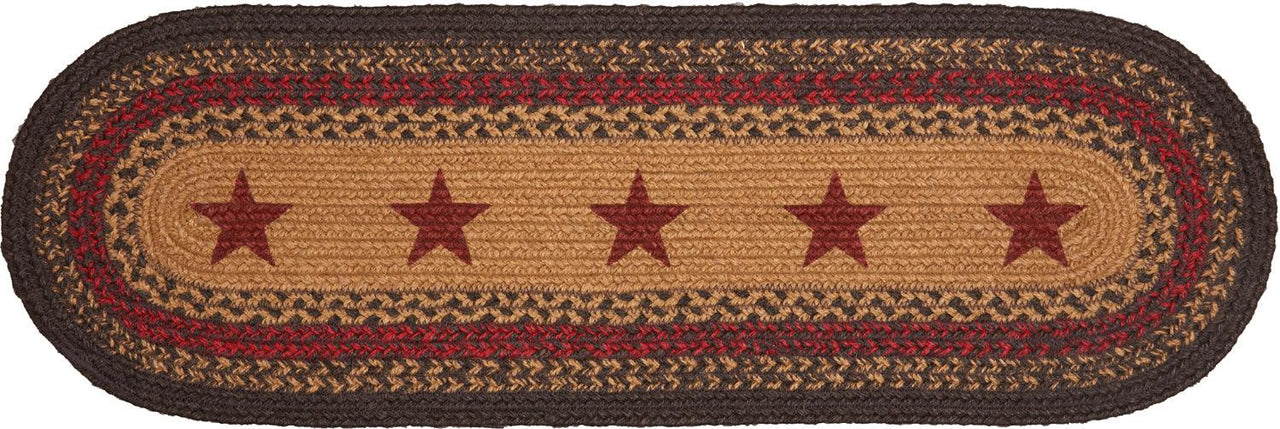 Landon Jute Stair Tread Stencil Stars Oval Latex 8.5x27 VHC Brands