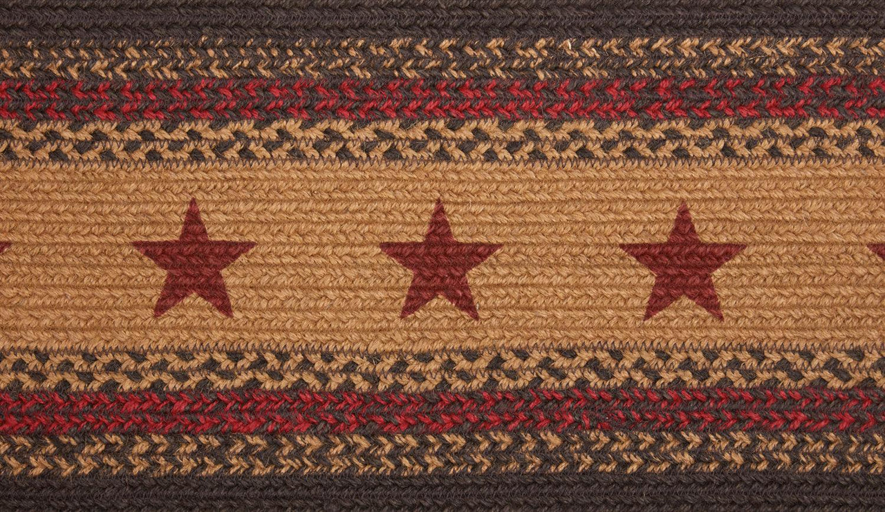 Landon Jute Stair Tread Stencil Stars Oval Latex 8.5x27 VHC Brands