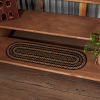 Thumbnail for Farmhouse Jute Stair Tread Oval Latex 8.5x27 VHC Brands