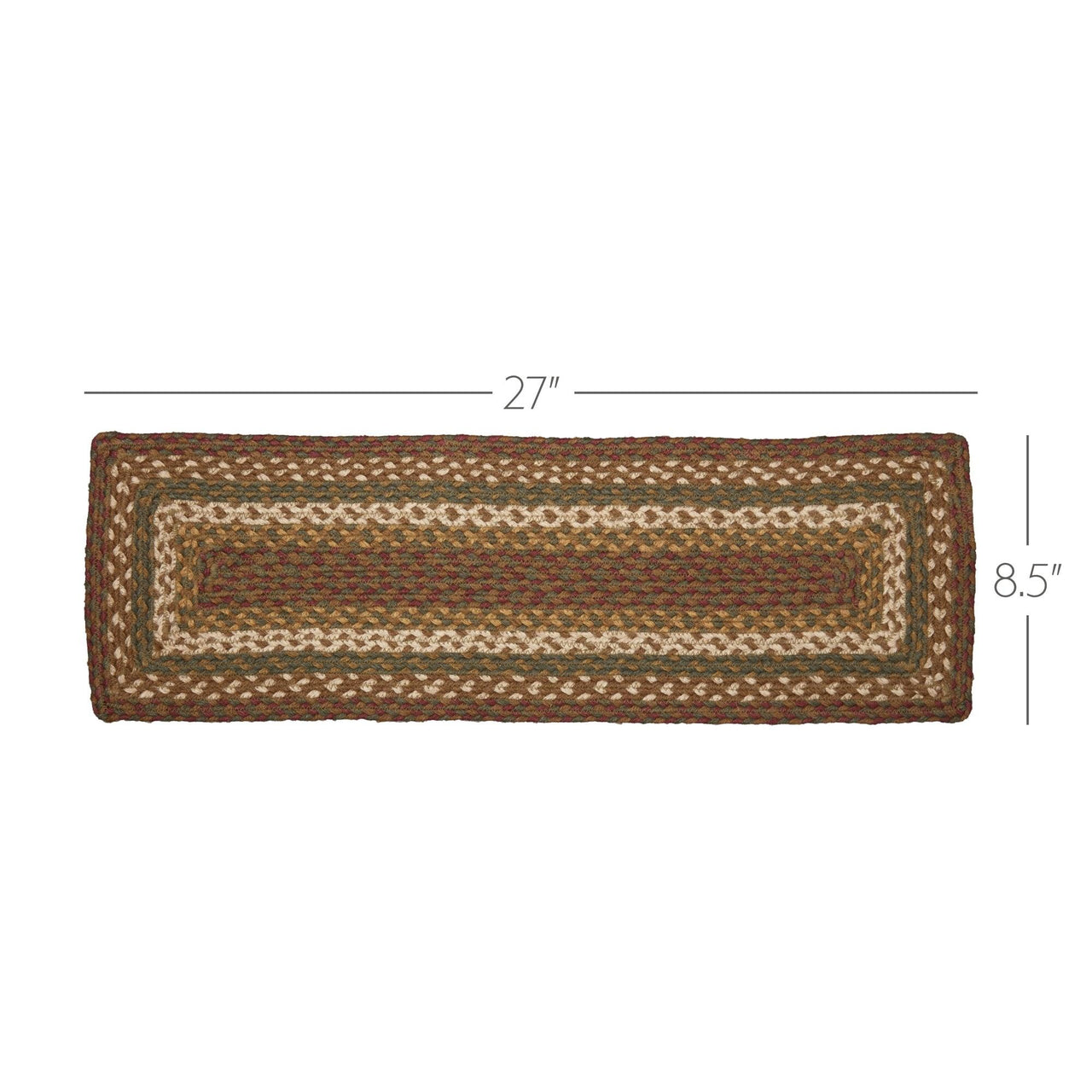 Tea Cabin Jute Stair Tread Rect Latex 8.5x27 VHC Brands - The Fox Decor