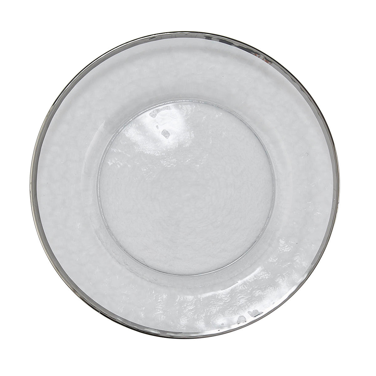 Metallic Rim Glass Dinner Plate - Silver Set of 4 Park Designs