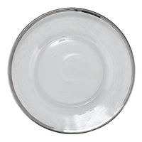Thumbnail for Metallic Rim Glass Salad Plates - Silver Set of 4 Park Designs
