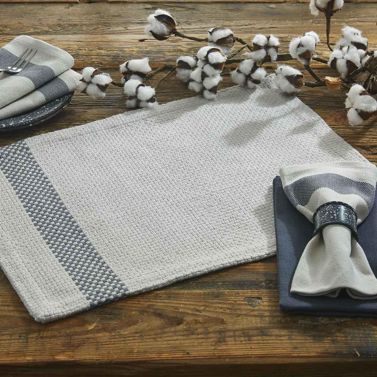 Gray Checkerboard Placemats - Set Of 6 Park Designs - The Fox Decor
