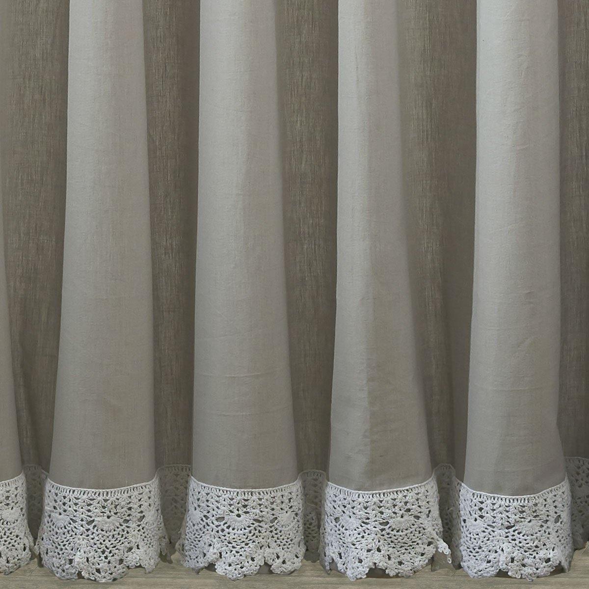 Vintage Crochet Lace Shower Curtain - 72