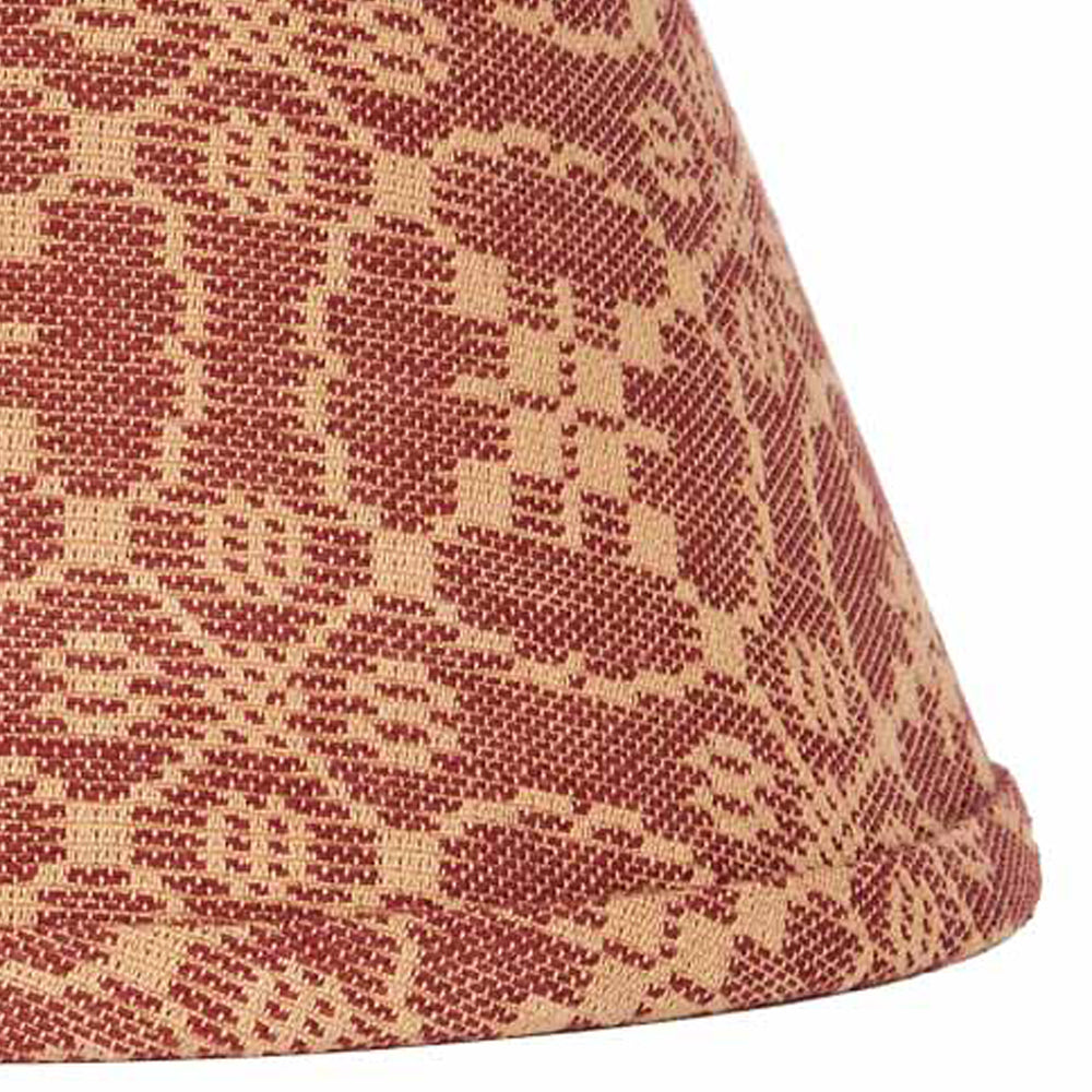 Barn Red Tan Marshfield Jacquard 12" Lampshade - Interiors by Elizabeth