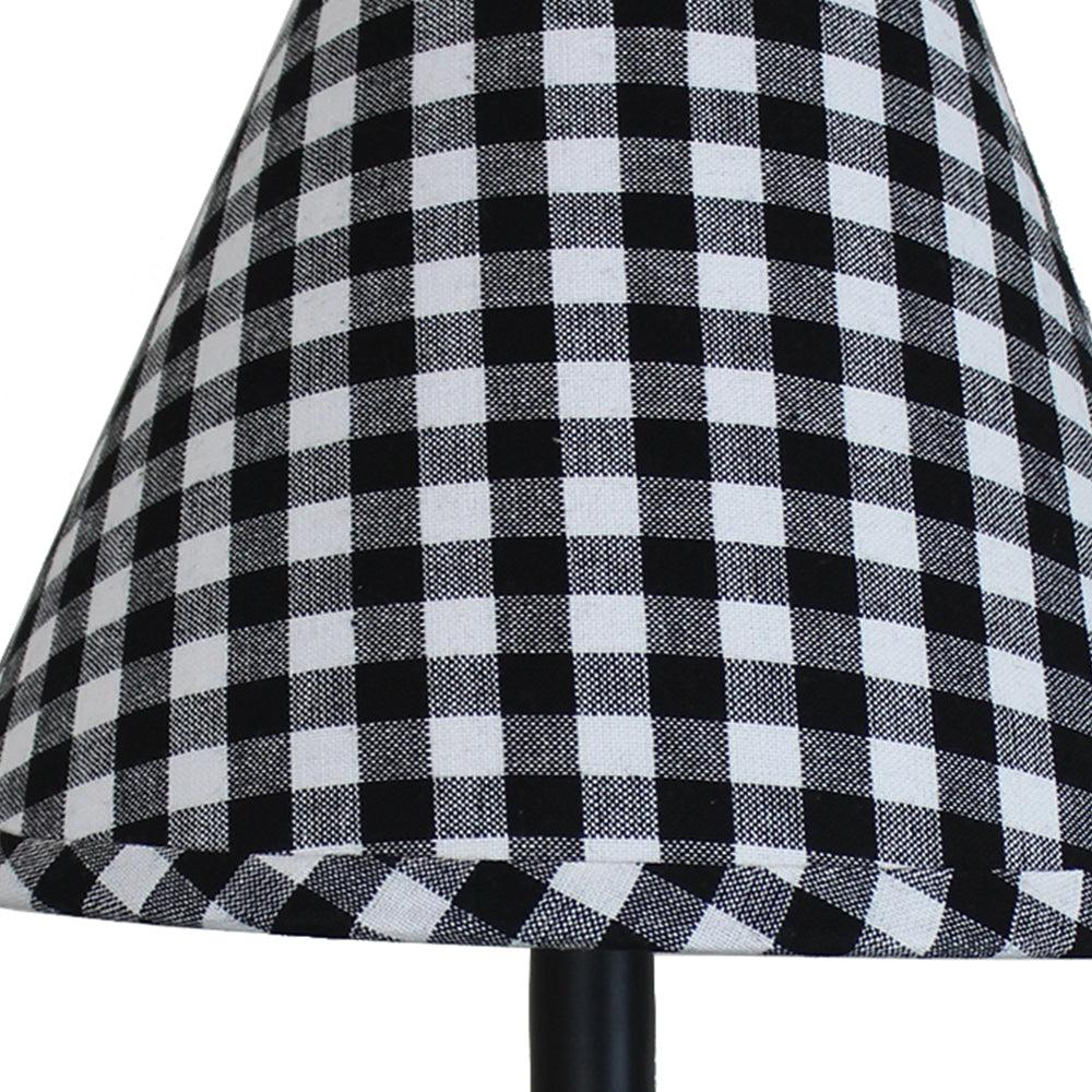 Heritage House Check - Black & Cream Lampshade 12 Inch Regular Clip 2R640011 - The Fox Decor