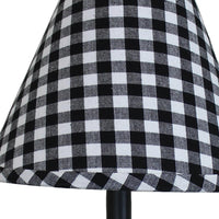 Heritage House Check - Black & Cream Lampshade 12 Inch Regular Clip 2R640011 - The Fox Decor