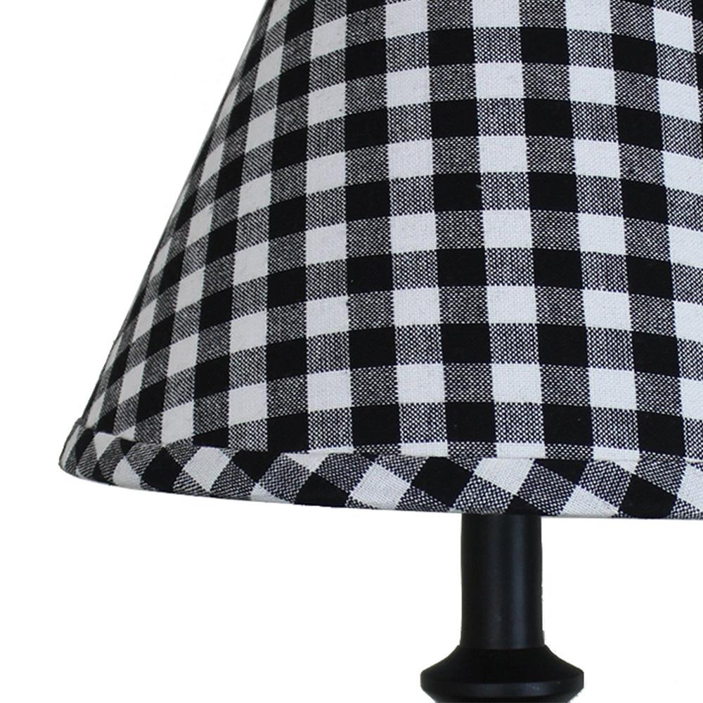 Heritage House Check - Black & Cream Lampshade 12 Inch Regular Clip 2R640011 - The Fox Decor