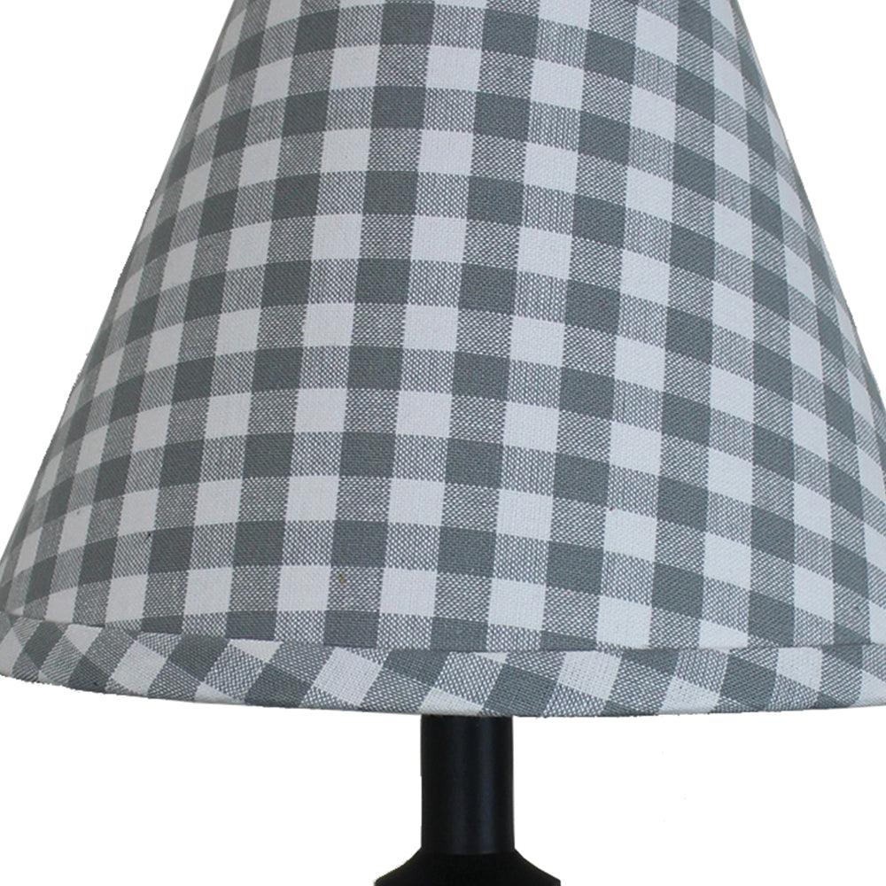 Heritage House Check - Gray & Cream Lampshade 12 Inch Regular Clip 2R640083 - The Fox Decor
