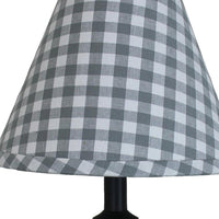Heritage House Check - Gray & Cream Lampshade 12 Inch Regular Clip 2R640083 - The Fox Decor