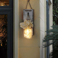 Thumbnail for 2Pcs Mason Jar Sconce Rustic Wall Decor with Fairy Lights Fairy Lights The Fox Decor 