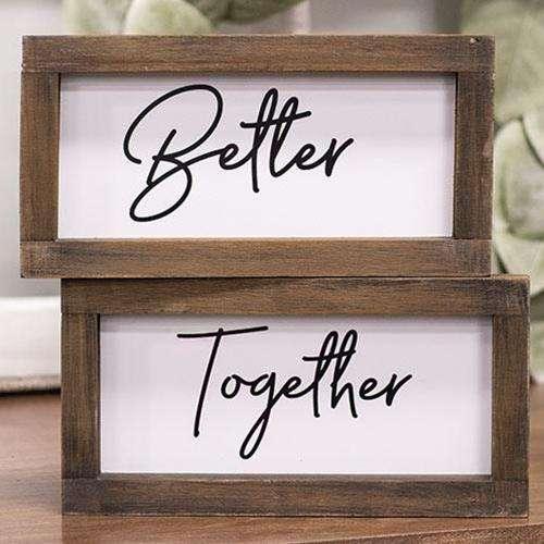 2/Set, Better Together Duo Framed Signs Farmhouse Signs CWI+ 