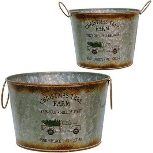 2/Set, Christmas Tree Buckets Buckets & Cans CWI+ 