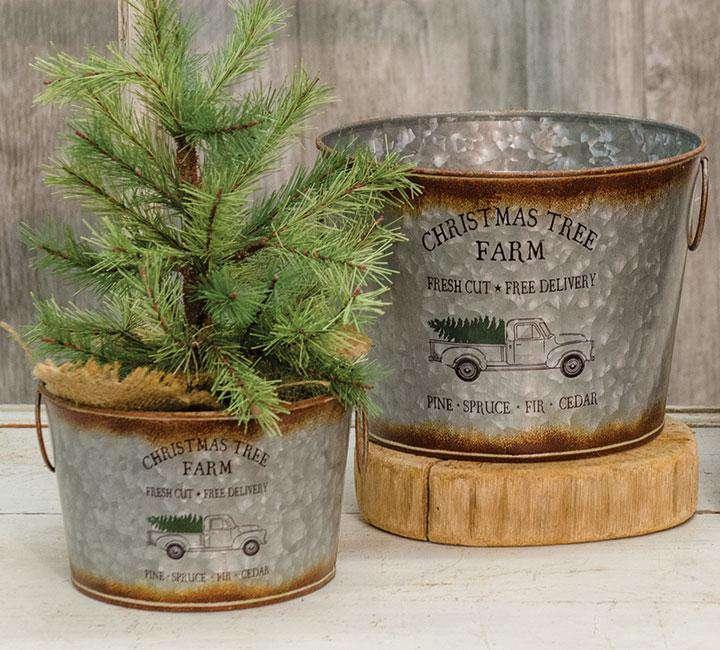 2/Set, Christmas Tree Buckets Buckets & Cans CWI+ 