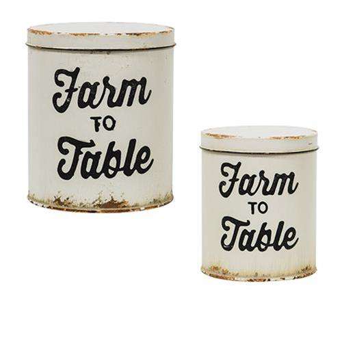 2/Set, Farm to Table Canisters Buckets & Cans CWI+ 