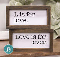 Thumbnail for 2/Set, L Is For Love Framed Duo Signs Farmhouse Signs CWI+ 