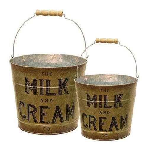 2/Set, Milk & Cream Buckets - The Fox Decor