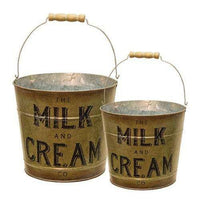 Thumbnail for 2/Set, Milk & Cream Buckets - The Fox Decor