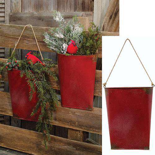 2/Set, Red Hanging Pockets Buckets & Cans CWI+ 