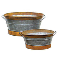 Thumbnail for 2/Set, Rusty Galvanized Buckets Buckets & Cans CWI+ 