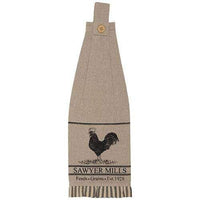 2/Set, Sawyer Mill Charcoal Poultry Button Loop Kitchen Towels - The Fox Decor