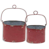 Thumbnail for 2/Set, Vintage Red Buckets - The Fox Decor