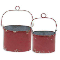 Thumbnail for 2/Set, Vintage Red Buckets HS Containers CWI+ 