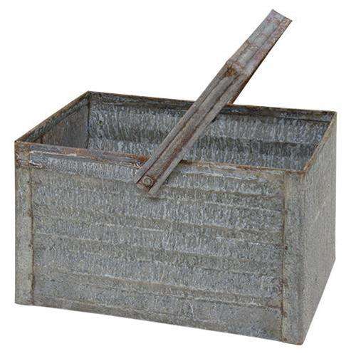 2/Set Washed Galvanized Baskets Containers CWI+ 