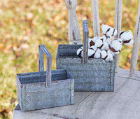Thumbnail for 2/Set Washed Galvanized Baskets Containers CWI+ 