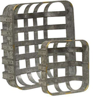 Thumbnail for 2/Set Washed Galvanized Metal Baskets Baskets CWI+ 