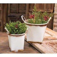 Thumbnail for 2/Set, White Buckets w/Handles Buckets & Cans CWI+ 