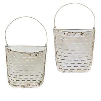 Thumbnail for 2/Set, White Olive Wall Pockets Containers CWI+ 