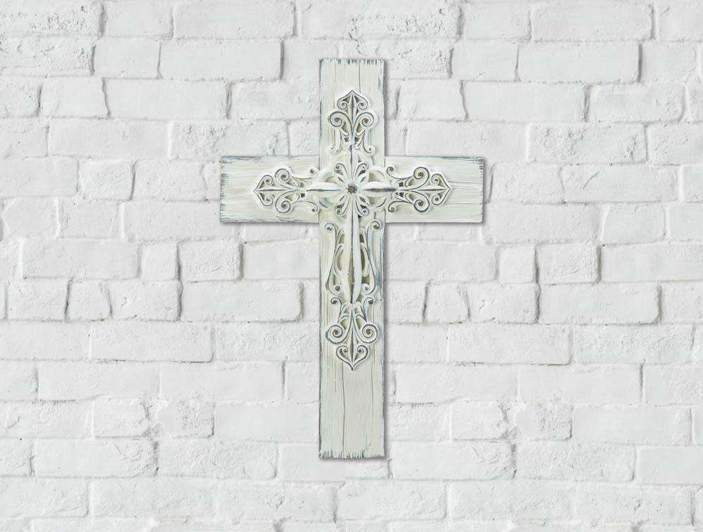 3-D Whitewashed Cross - The Fox Decor