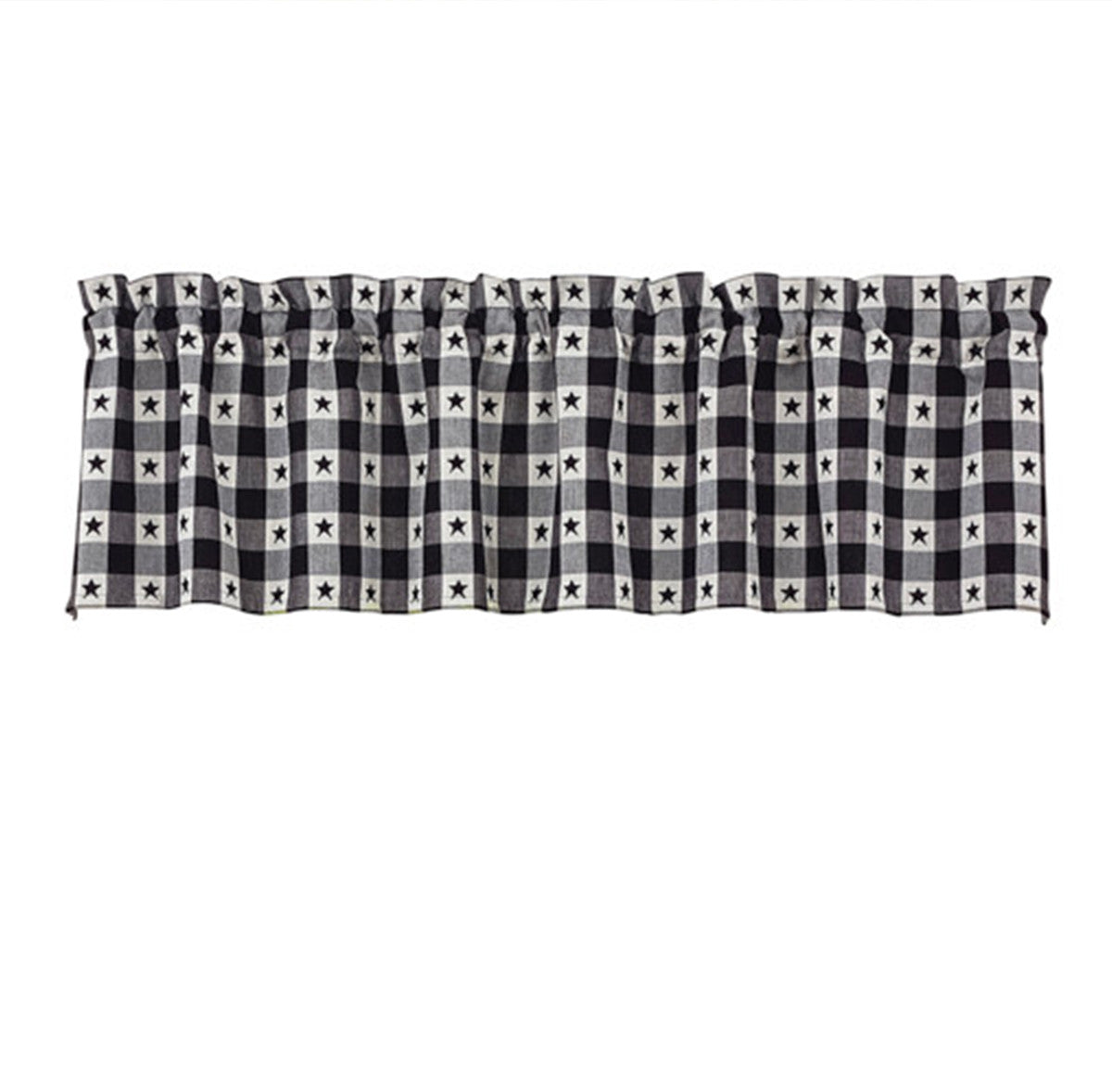 Checkerboard Star Lined  Valance - 60" x 14" Park designs