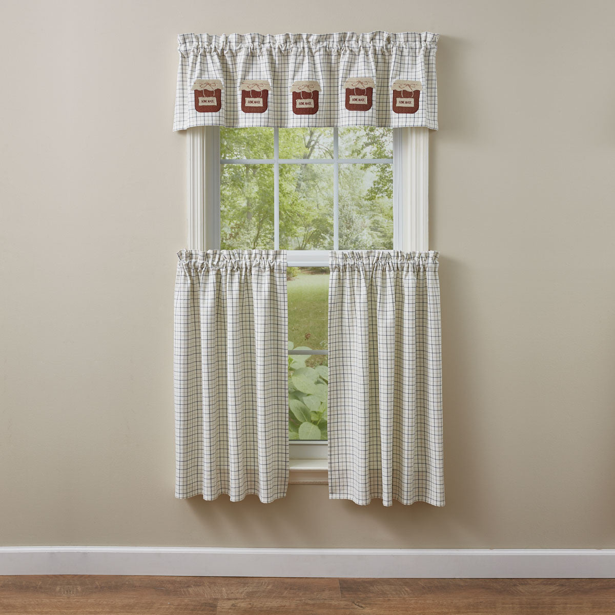 Jam Jar Window Curtain Tiers 72