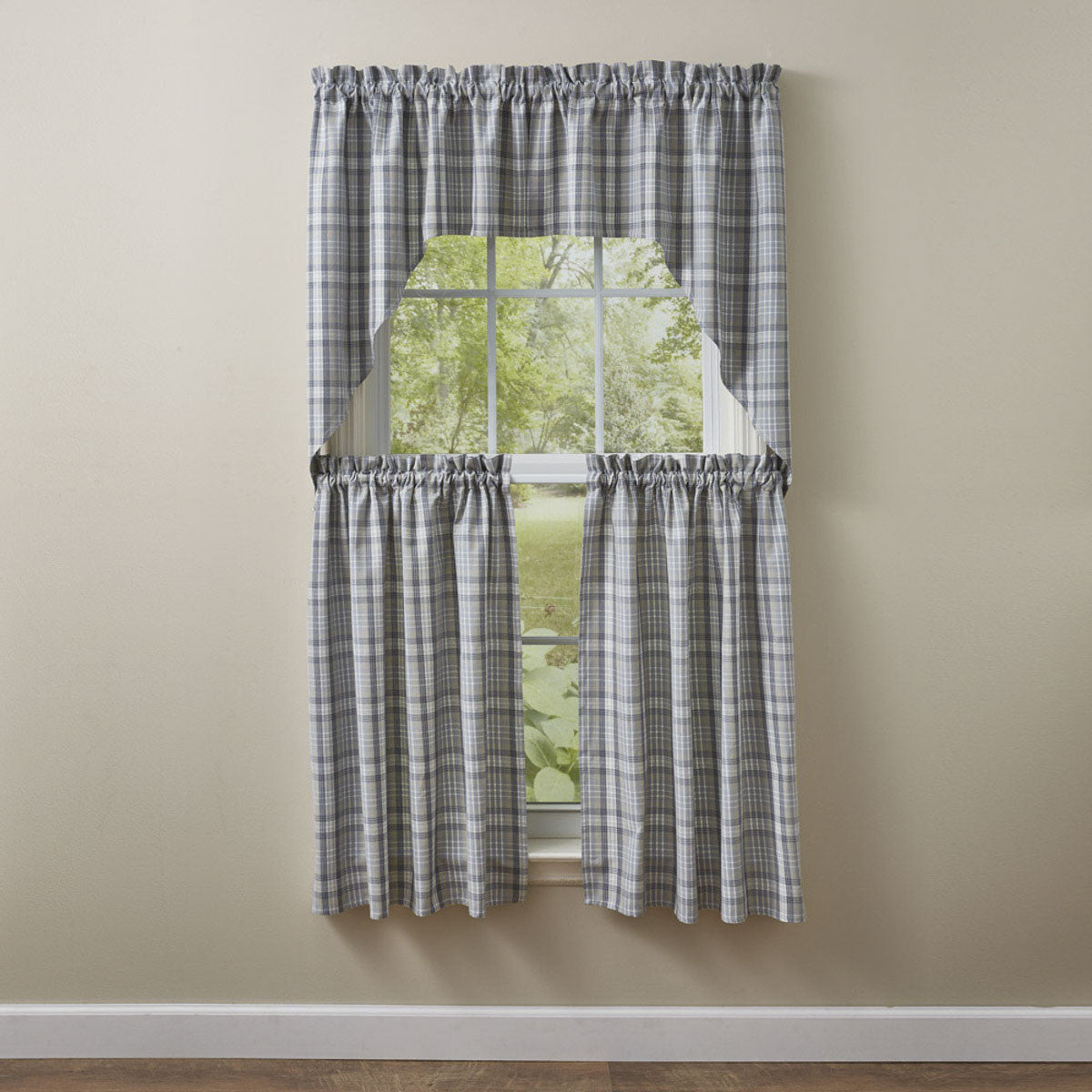 Hartwick Swags Gunmetal, Dove Gray & Tan 72"x36" Park Designs