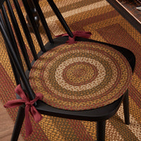 Thumbnail for Tea Cabin Braided Jute Chair Pad Set of 6 Green, Crimson, Creme - The Fox Decor