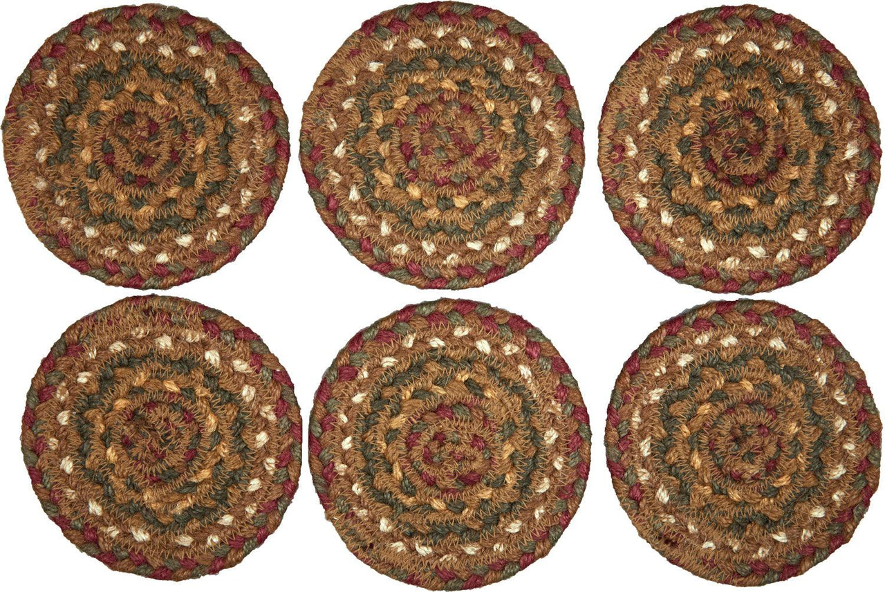 Tea Cabin Jute Coaster Set of 6 VHC Brands - The Fox Decor