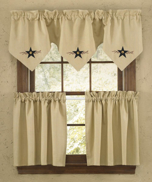 Farmhouse Star Vine Valance - Triple Point Park Designs - The Fox Decor