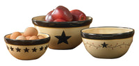 Thumbnail for Star Vine Farmhouse Mixing Bowls- Set of 3 Assorted Park Designs