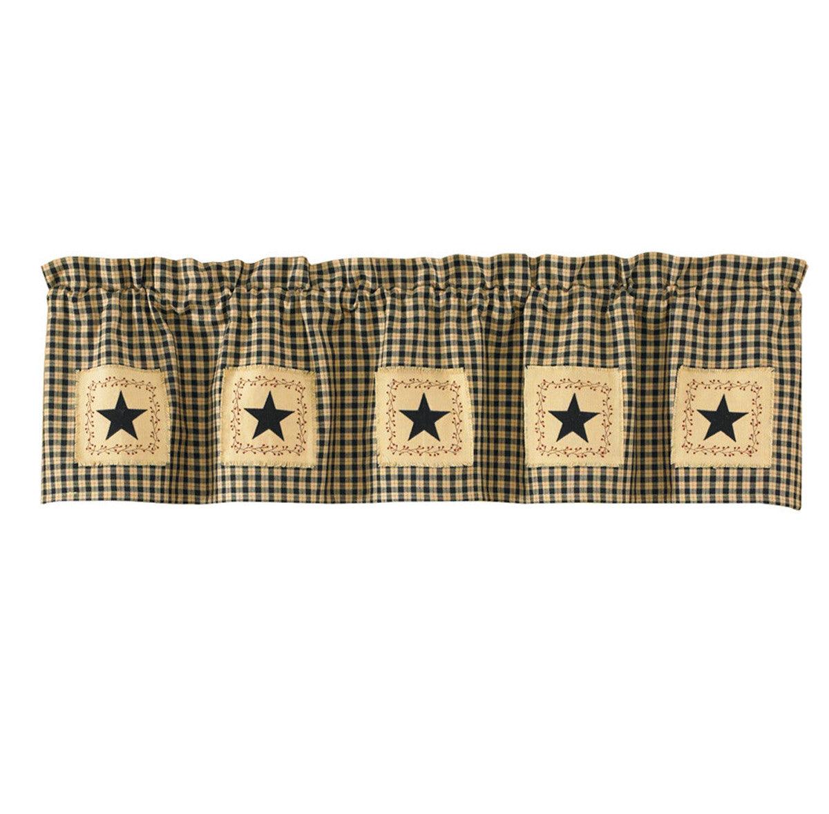 Farmhouse Star Patch Valance Park designs - The Fox Decor