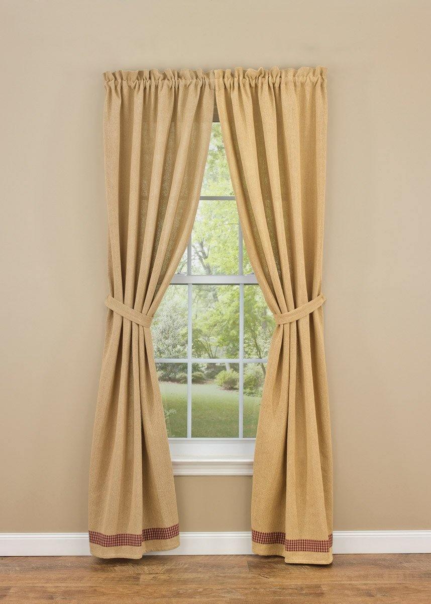 Primitive Burlap & Check Panels - Red 72x84 Park Designs - The Fox Decor