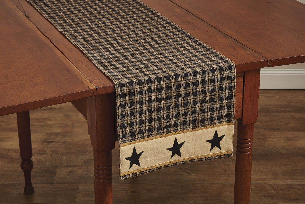 Sturbridge Star Table Runner - 54"L - Black Park Designs