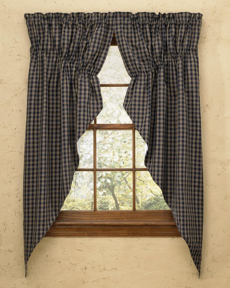 Sturbridge Navy Prairie Gathered Curtains Park Designs