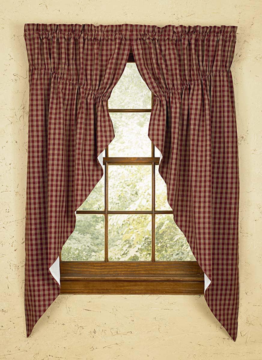 Sturbridge Wine Prairie Gathered Curtains Park Designs - The Fox Decor