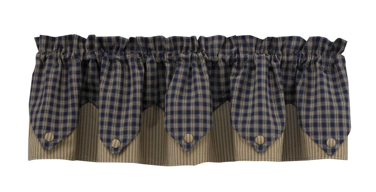 Sturbridge Navy Valance - Point Park Designs - The Fox Decor