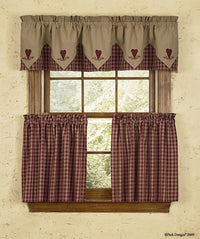 Thumbnail for Sturbridge Wine Heart Valance - Point Park Designs - The Fox Decor