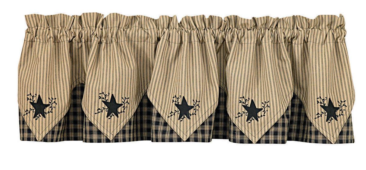 Sturbridge Black Star Valance - Point Park Designs - The Fox Decor