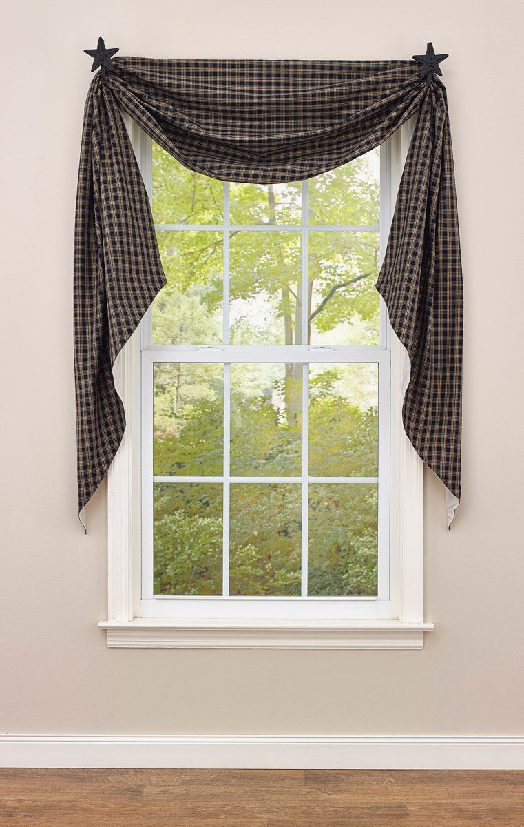 Sturbridge Black Fishtail Swag Curtain 145